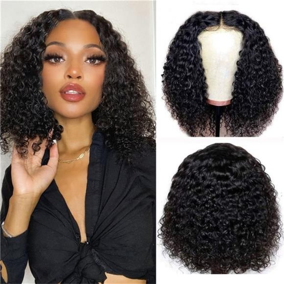 Curly Bob Wig Human Hair Lace closure Wig 4x4 Lace Closure Bob Wig Human Hair main image 6